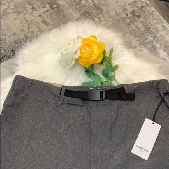 FIRM NO LIKES! NEW! Men’s Gray & Black Mixed Color Belted Performance Pants - Picture 5 of 7